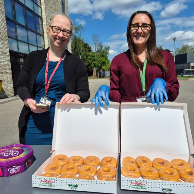 The sun is shining and it is time to have our second @krispykremeuk doughnut sale following on from the success of last week's! We are continuing to raise money for this year's Staff Challenge which took place last weekend with the money going to the wonderful @centre_56_nursery