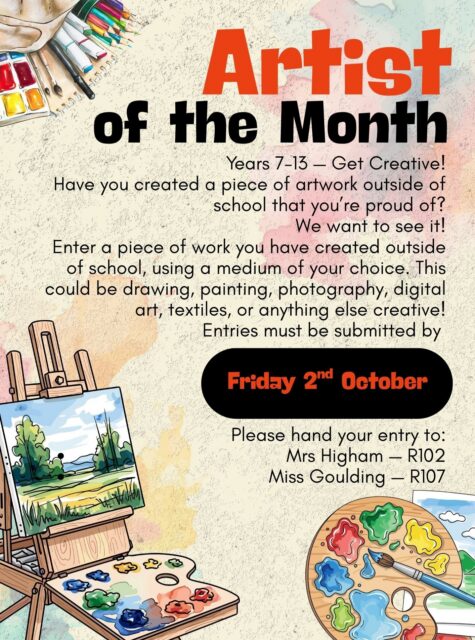 We are excited to announce our first Artist of the Month competition of the year!