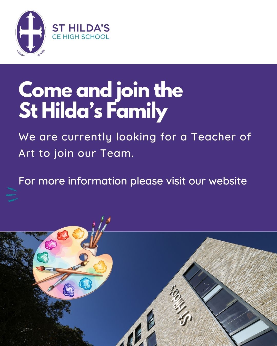 We are looking for an Art Teacher to join our team! For more information just visit our website!
