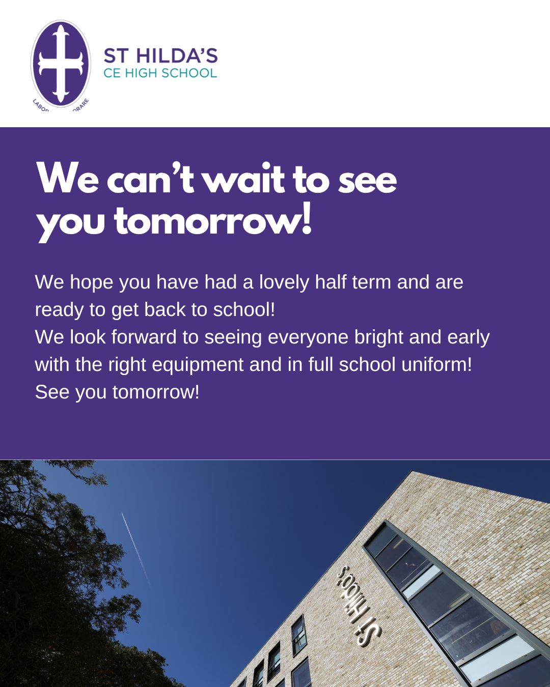 We can't wait to see you tomorrow!