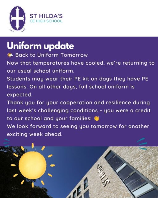 Uniform update for next week.