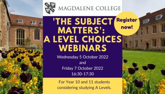 MAGDALENE COLLEGE webinars graphic